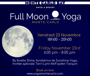 Read more about the article Full Moon Yoga Monte-Carlo on Friday Nov 23rd at 6:00 pm Outside/inside
