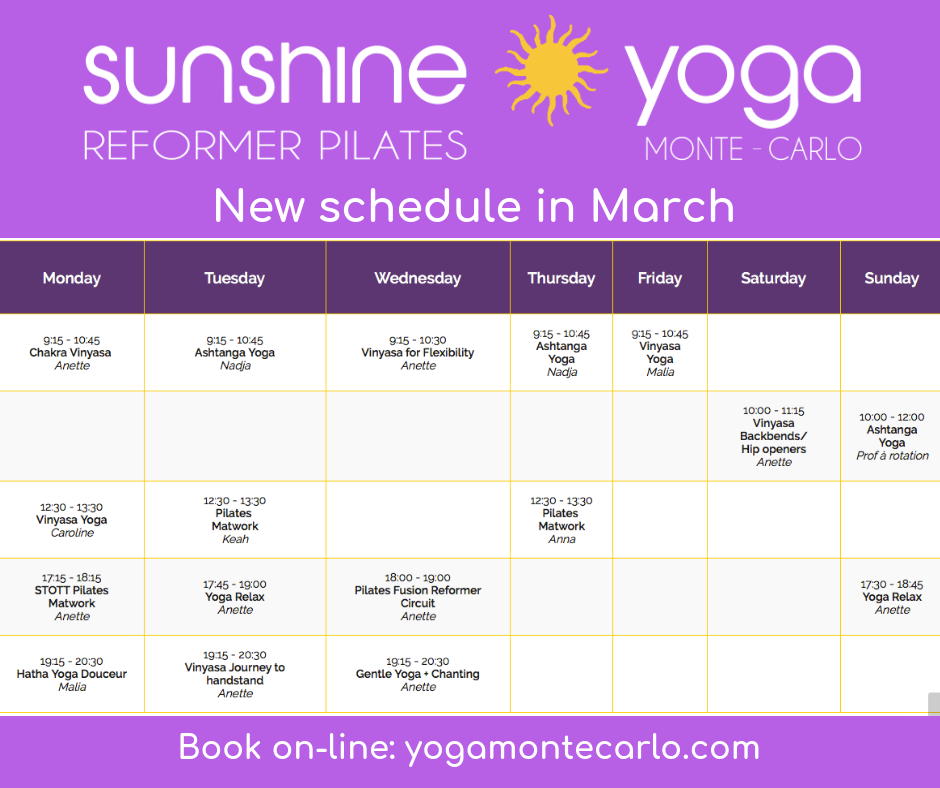 You are currently viewing New Sunshine Yoga schedule starting on March 1st