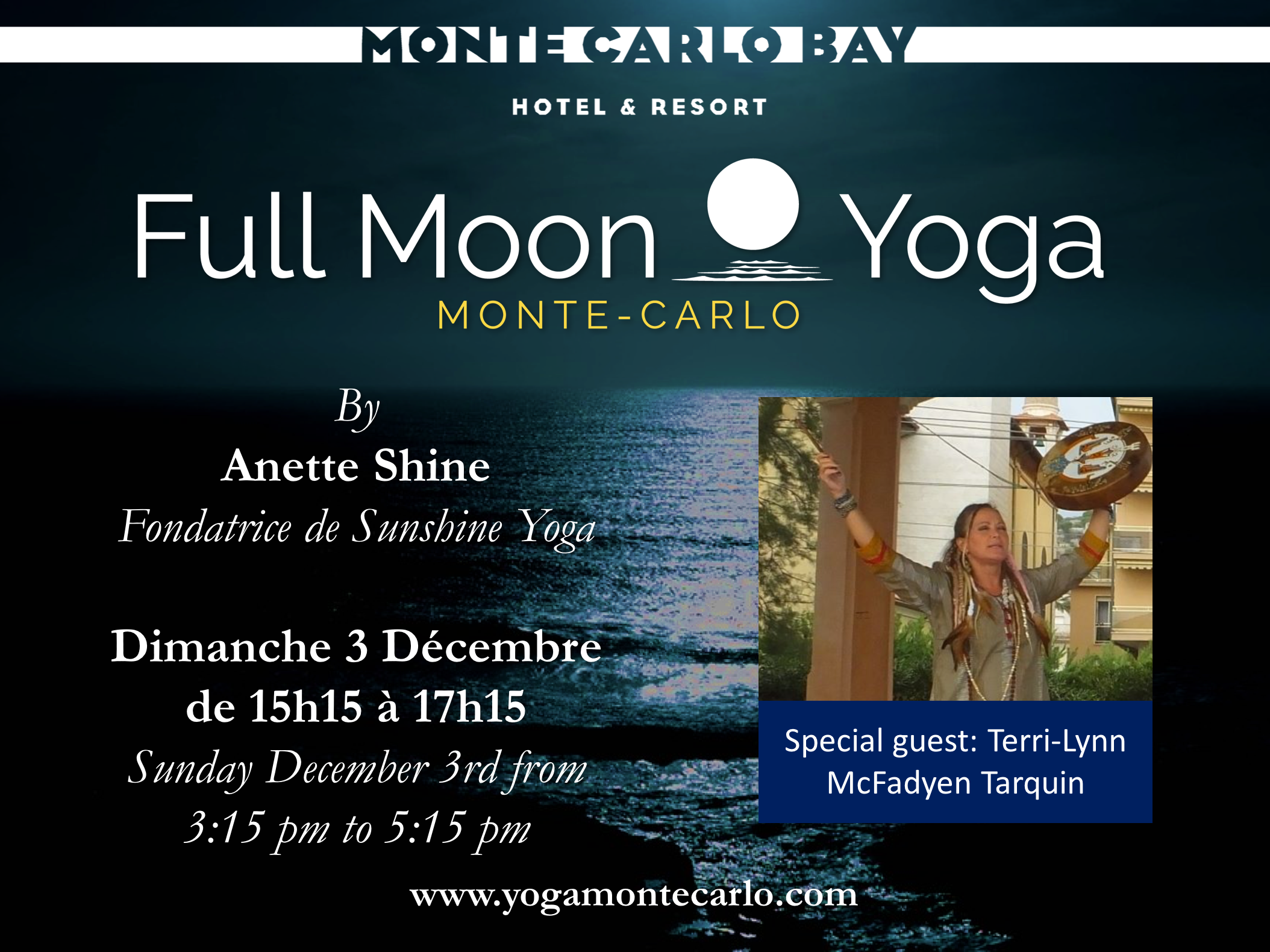 You are currently viewing Full Moon Yoga Monte-Carlo on Dec 3rd, OUTSIDE at 3:15 pm
