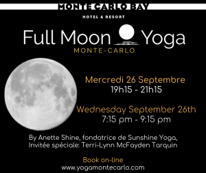 Read more about the article Full Moon Yoga Monte-Carlo on Wednesday Sep 26th, OUTSIDE at 7:15 pm