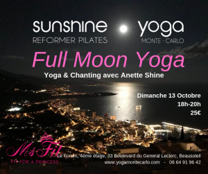 Read more about the article Full Moon Yoga on Sunday October 13th at 6 pm – 8 pm at Ms Fit Studio