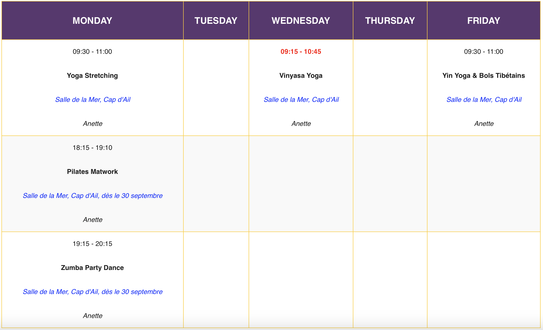 You are currently viewing New Sunshine Schedule September 2024