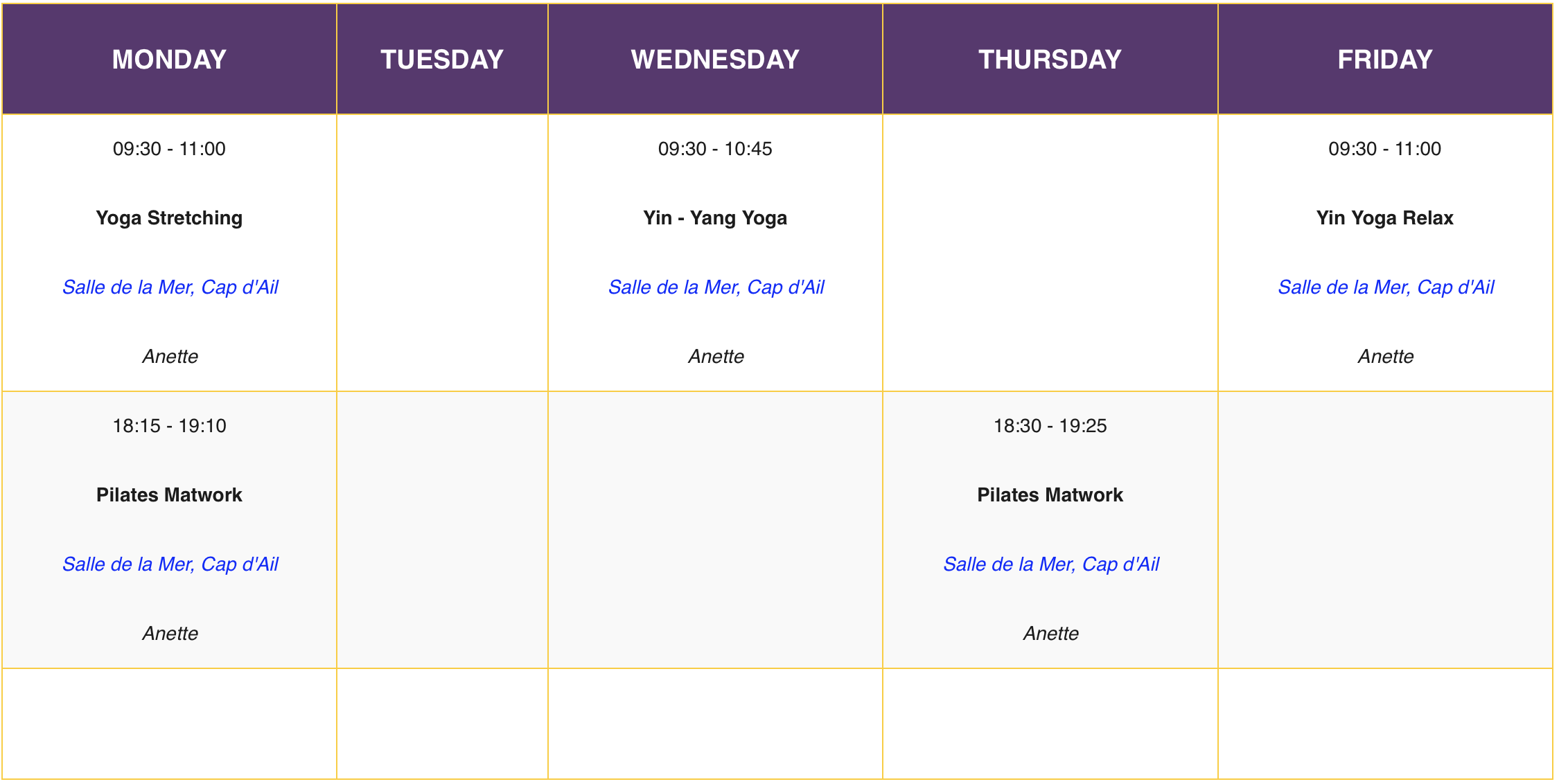 You are currently viewing Nouveau planning Sunshine de Septembre 2025 et Offre Spéciale